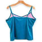 Lilly Pulitzer  Luxletic Cassis Velvet Bra Tank Teal Bay Size L NEW Photo 2