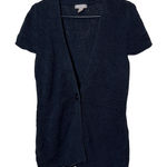 White Stag Womens Cardigan Sweater Short Sleeve Button Front Knit Black Large L Photo 0