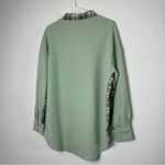 Light Green Plaid Button Down Collared Jacket M Size M Photo 3