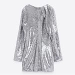 ZARA  sequin long sleeve mini dress Photo 3