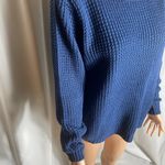 Zenana Outfitters Women's Size S Blue Sweater Chunky Knit Ribbed Round Neckline Photo 1