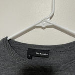 The Kooples  Gray Lightweight Merino‎ Wool Sweater with Front Pocket Chain Photo 2