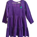 Teddy Fresh  Corduroy Square Neck Purple Mini Dress Size: Small Photo 0