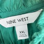 Nine West Green Smocked Ruffled Sleeveless Rayon Blend Lightweight Blouse Sz XXL Photo 4