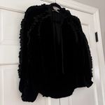 Ulla Johnson Lisbeth Velvet Blouse Noir Black Balloon Ruffle Sleeves Size 2 XS Photo 4