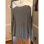Crown & Ivy Crown‎ & Ivy Metallic Ribbed Sweater Size Medium. silver/Gray Photo 3