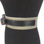 Loft Faux Snake Skin Stretch Belt Silver, Black Photo 1