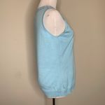 Van Heusen  Blue Crochet Trim Sweater Shell Sleeveless Sz Medium Photo 3