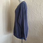 Aerie  Slate Blue Big Chill Waffle Weave Textured Crewneck Pullover Medium Photo 2