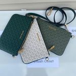 Michael Kors Racing Green Multi Crossbody Triple Pouch Jet Set Item Medium Bag Photo 5