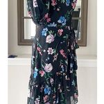 Shoshanna Midnight Gia One Shoulder Silk Floral Dress, Black Size 8 Retail $595 Photo 5