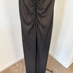 DB Studio evening dress size 4 Bronze Gold glitter shimmer Cowl neck high slit Brown Photo 5