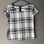 Free Kisses sz S black white plaid blouse Photo 0