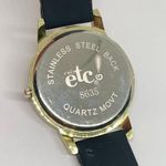 etc! Anchor quartz analog watch 38mm gold tone rhinestones black silicone band Photo 5