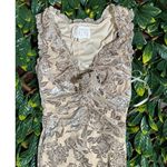 Here Comes the Sun Stunning  Velvet Beige Midi Dress Size XS NWT Photo 7