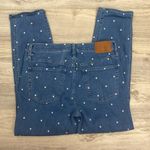 J.Crew Blue With White Polka Dots Vintage Straight Cropped Jeans Size 29 Photo 3