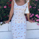 Princess Polly NWT  Floral Maxi Dress Eco Viscose White Size 4 Photo 0