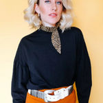 Dazey LA  Black Puff Sleeve Long Sleeve Tee S Photo 0