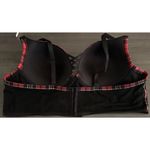 Torrid  Corset Bra 46B Black Red Plaid Lace Underwire Push Up Holiday Festive Photo 3