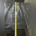 Massimo Dutti  Black Mini Skirt Front Zipper Sheep Leather Sz M Pockets Photo 7