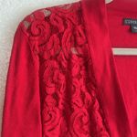 Covington  Women's Lace-Accent Red Cardigan Photo 2