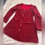 Red Tweed Button Photo 3