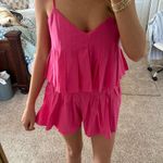 New in Two Piece Hot Pink Pleated Set Photo 0
