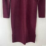Madewell  Henley Sweater Midi Dress Maroon Ribbed XS Photo 3