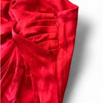 Carbon 38 Red Satin Midi Skirt Photo 2