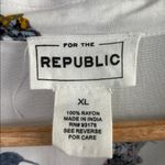 FOR THE REPUBLIC  Size XL white button-down long sleeve dress with a bird print Photo 4