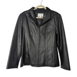 Worthington Genuine Lambskin Leather Jacket Sm Black Zip Front Y2K Gilmore Girls Photo 0