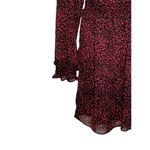 ZARA  Women's Dress Cheetah Long Sleeve Ruffled Trim Mini Red & Black‎ Large NWT Photo 10