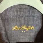 Ann Taylor  Blue Denim 3/4 Sleeve Jacket Blazer w Silver Button Detail Size Large Photo 1