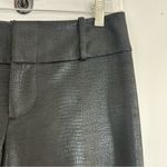 Alice + Olivia Black Faux Leather Cropped Snakeskin Print Ankle Size 2 Vegan Photo 3