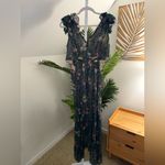 Elliatt  kristen green floral ruffle detail‎ maxi cut out dress Small Photo 5