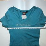 Harley Davidson Blue / Teal Short Sleeve T Shirt Tee Shirt Large Photo 3