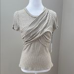 Bailey 44 Nala Linen Beige Cream Faux Wrap Short Sleeve Tee Viscose fitted Photo 1