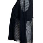 Marissa Webb Semi Sheer Button Front Long Sleeves Ruffle Black Women’s Size S Photo 4