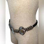 Vintage Silver Metal Flower Mirror Statement Belt – Y2K Boho Photo 1