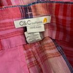 C&C California  Linen Pleated Trouser Shorts High Waist Size 6 Pink Plaid Photo 6