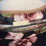 Oddy Women’s Velvet Floral Babydoll Oversized Fit Style Long Sleeve Size Small Blue Photo 3