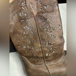 Roper Alisa Snip Toe Cowboy Boots Glitter Underlay Faux Leather Size 11 Western Brown Photo 3