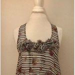 Living Doll Sz S ADORABLE Sheer Sleeveless Top W Floral Details Photo 1