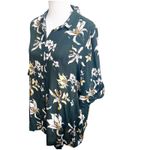 Knot Sisters  Orchid Floral Button Front Shirt Short Sleeve Green Size Medium NWT Photo 3