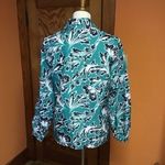 Vintage 80s colorful bright dressy blouse Green Size L Photo 8