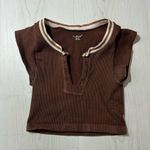 Urban Outfitters Out From Under  Brown Ribbed Crop Top Tate McRae Bar Top Size XS Photo 1