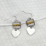 Earthy Green Antique Silver Earrings Photo 2