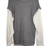 Forever 21  size medium M grey long sleeve sweater vest dress with white collar Photo 2