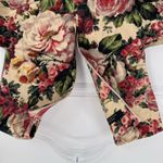 ZARA  Romantic Cottagecore Floral Crop Top Womens Medium Tan Pink Photo 5