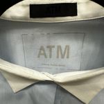 ATM Womens Button Up Boyfriend Shirt Long Sleeve Minimalist Oversize Size Small Blue Photo 2